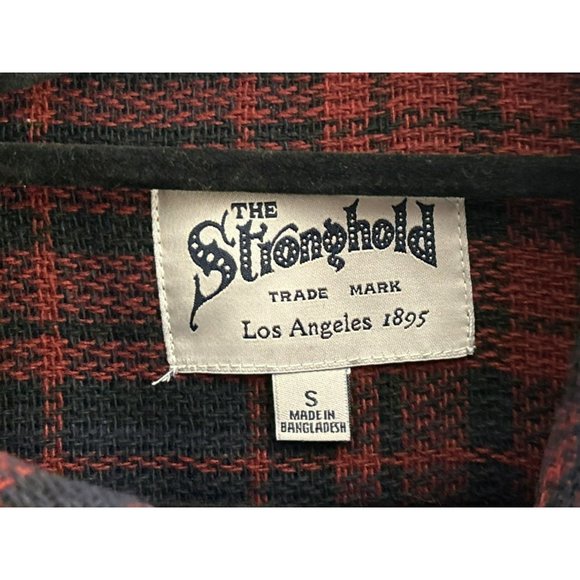 The Stronghold Los Angeles Men's Red Plaid Shacket Size Small Button Up - Picture 4 of 5